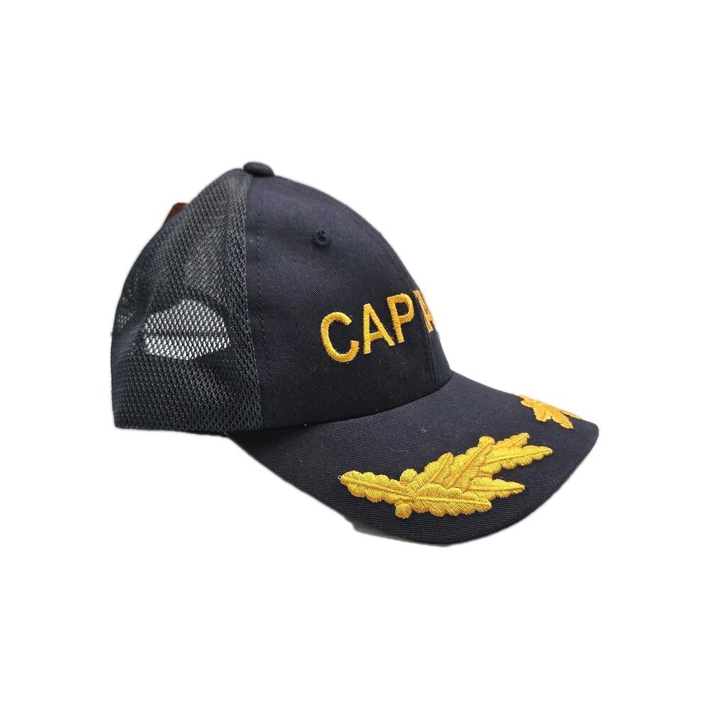 Broner Boating Captain Baseball Cap Men Navy Yellow Embroidered Snapback Hat NWT
